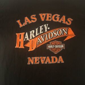 Harley-Davidson Black T-Shirt with Orange and White Graphic